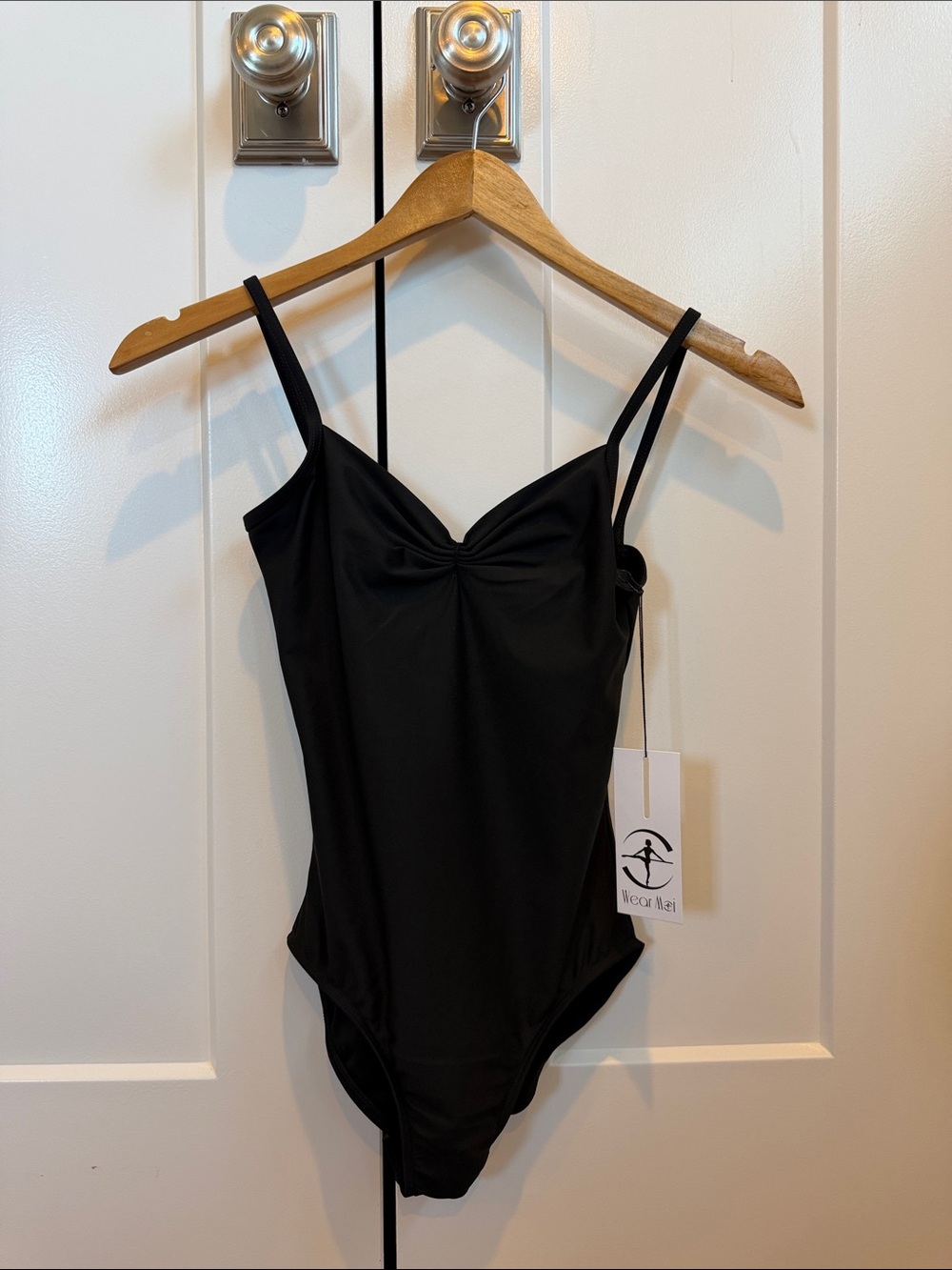NWT Wear Moi Abbie Leotard Small Adult Black Camisole Ballet Dance SA